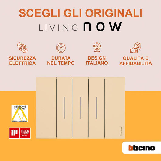 Cover illuminabile bticino 1 modulo varie finiture di colore *** colore sabbia, confezione 1