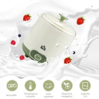 Yogurtiera 20W da 1.5L per 3-5 Persone con 2 Vasetti e Colino, in Plastica, 19.5x17.5x21.4 cm, Bianca