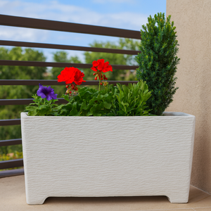 Fioriera giardino cemento effetto pietra l.100xp.35,5xh.56 cm serie levante