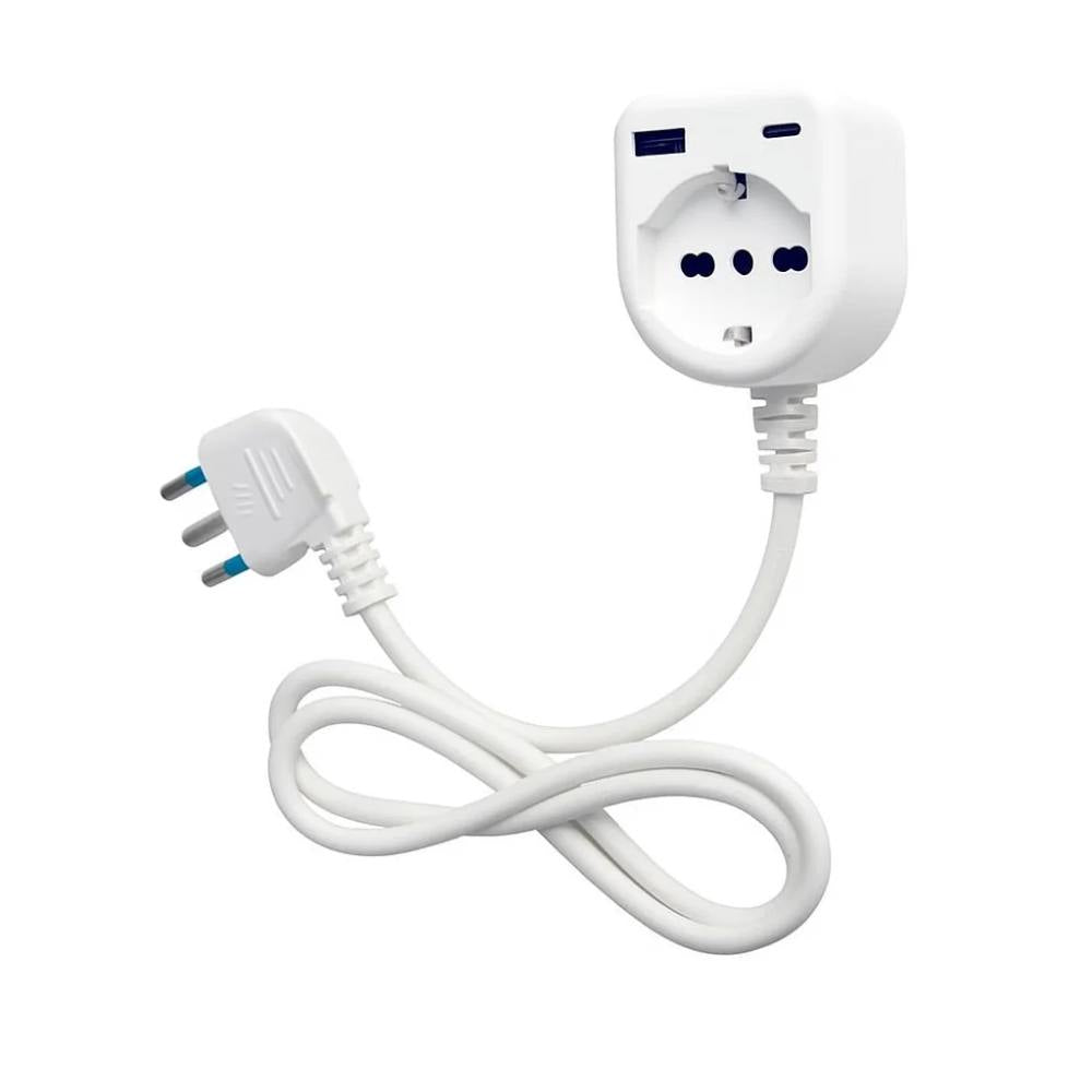 Ecova 30262 prolunga elettrica 1 presa p40 schuko con usb-a e usb-c