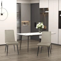 Set 2 Sedie da Cucina Imbottite con Gambe in Acciaio e Design Salvaspazio, 43x58x90 cm