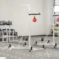 Piattaforma con Pera da Boxe per Allenamento, Stazione da Boxe in Acciaio, Supporto per Punching Ball Rossa, 115x156x224cm