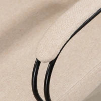 Sedia da Ufficio Ergonomica Girevole con Reclinazione, Altezza Regolabile e Ruote, 58x61x115-125cm, Beige