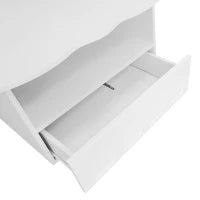Tavolino da caffè a forma di nuvola con cassetti e vani portaoggetti, 100×60×39,2 cm, Bianco