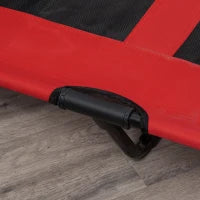 Lettino per Cani 50kg max Rialzato con Borsa da Viaggio, in Metallo e Tessuto Oxford, 122x92x23 cm, Rosso