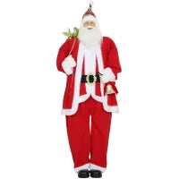 Babbo Natale in piedi, alto 1,6 m, con regalo, campanelli di Natale e Funzione sonora