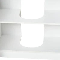 kleankin Mobile Sotto Lavabo Bagno con Antine in MDF e Bambù 60x30x60.5cm - Bianco e Color Legno