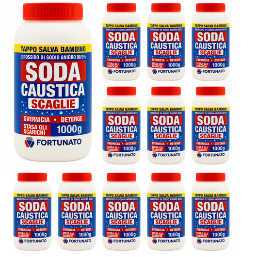 Soda caustica scaglie incrostazioni e vernici cucina garage bagno 1 kg pezzi 12