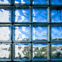 Vetromattone effetto ondulato blu diffusione luminosa naturale 190 x 190 x 80 mm