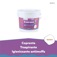 Idropittura traspirante antimuffa interni bagno cucina linea biopura cromika *** formato 2.5 lt, confezione 1