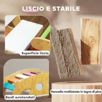 Gioco per Bambini 2 in 1 Arco Montessoriano e Sedia a Dondolo per Uso Interno, in Legno di Pino, 91x41x48 cm