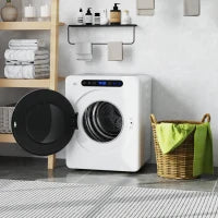 Asciugatrice a Scarico 4 KG 1000W Funzione Antirughe Funzione Sterilizzare Timer Display LED Touch Bianco