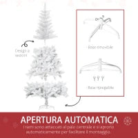 Albero di Natale Bianco con 550 Rami in PVC per Uso Interno, Ø102  x 180cm