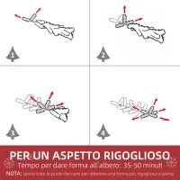 Albero di Natale Bianco con 550 Rami in PVC per Uso Interno, Ø102  x 180cm