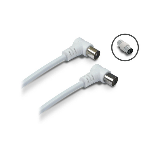 Cavo antenna tv ecova spina presa 90Â° con adattatore spina spina 9,5mm lung. 1,5mt