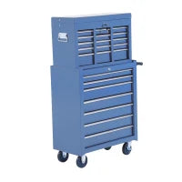 Carrello Portautensili da Officina Professionale Porta Attrezzi con Cassettiera 61.5 x 33 x 113cm Blu