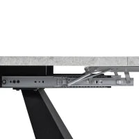 Tavolo da pranzo allungabile, per soggiorno e studio, 159×74×77 cm, Nero e Grigio