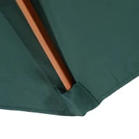 Ombrellone da giardino in legno di pioppo, copertura di poliestere Verde, Stabile, Anti-UV, Ø270 x 250cm