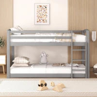 Letto a castello per bambini 6+ anni, 90x200 cm, struttura in legno, senza materasso, Grigio