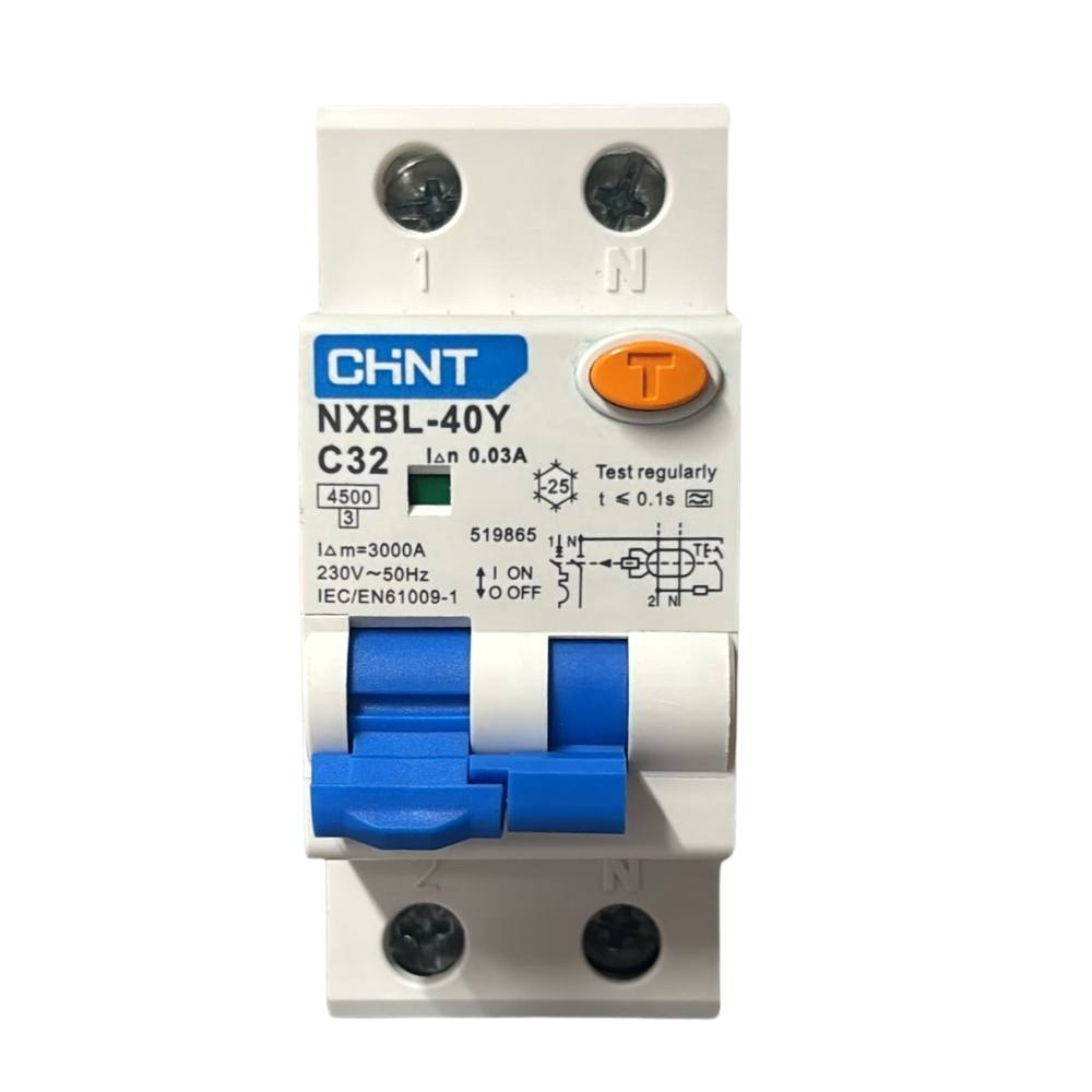 Chint serie nb1l1 interruttore magnetotermico differenziale 1p+n alta protezione *** ampere 32 ampere, confezione 1