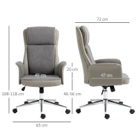 Sedia da Ufficio Elegante a 2 Tessuti, Sedia Ergonomica ad Altezza Regolabile, 65x72x108-118 cm, Grigia