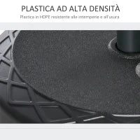 Base per Ombrellone Rotonda Ø55cm in Plastica da 30kg per Pali da Ø38-48mm, Nero