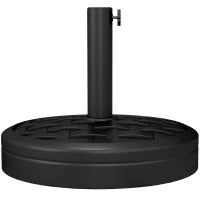 Outusnny Base per Ombrellone da 18 kg con Manovella Girevole, in Acciaio, HDPE e Cemento, Ø45x36 cm, Nero