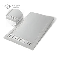 Piatto doccia mineral marmo resina antiscivolo h 4 cm *** misure l140 x p80 x h4 cm, tinta bianco, confezione 1