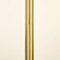 Lampada da Terra con 2 Paralumi a Sfera e Interruttore a Pedale, 35x35x165cm, Oro e Bianco