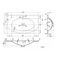Lavabo ad incasso in mineral marmo cm 91x51 cm curvo per mobile bagno *** confezione 1