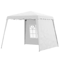 Gazebo da Giardino Pieghevole ad Altezza Regolabile in Acciaio e Tessuto Oxford, 2.4x2.4x2.5m