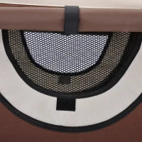 Trasportino Gabbia da Trasporto per Cani Gatti e Animali Domestici Pieghevole, 61x46x51cm, Caffè