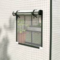 Copertura di Ricambio per Serra da Giardino con Finestra e Porta a Chiusura Lampo Anti-UV, 140 x 143 x 190 cm, Bianco