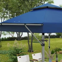 Gazebo Pieghevole 5x3m con Pareti Estensibili, Altezza Regolabile e Borsa con Ruote, Blu