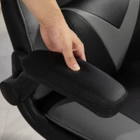 Sedia da Gaming con Funzione Oscillante, Sedia Girevole, Regolabile in Altezza, Seduta Imbottita, in Metallo, 67 x 71 x 112 cm, Grigio