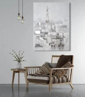 Dipinto Su Tela Paris Roofs Cm 90X3X120