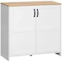 Mobile Portaoggetti per Cucina con 2 Porte e 2 Ripiani Regolabili, 90 x 39,5 x 88 cm, Bianco