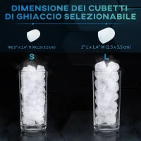 Macchina del Ghiaccio Autopulente da 9 Cubetti in 6-13 Minuti, in PP e Rame, 22.2x29.4x29 cm, Nera