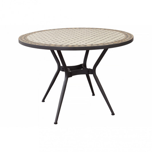 Tavolo Ceramica E Ferro Verniciato Rotondo Prometeo Ø 110 Cm