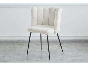 Set 2 Sedie da Giardino Design Riccio Crema Metallo e Tessuto Habitat et Jardin