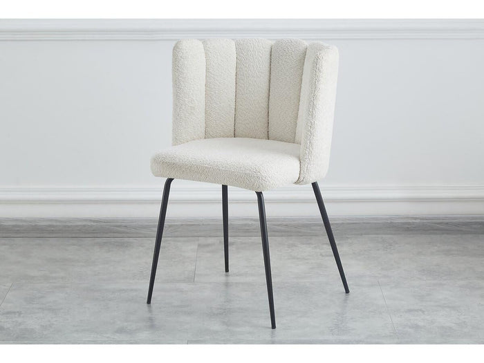 Set 2 Sedie da Giardino Design Riccio Crema Metallo e Tessuto Habitat et Jardin