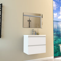 Mobile per bagno sospeso con lavabo da incasso 60 cm bianco