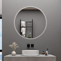 AICA Specchio da bagno 100 x 100 cm, antiappannamento, dimmerabile, interruttore touch, Funzione Memoria