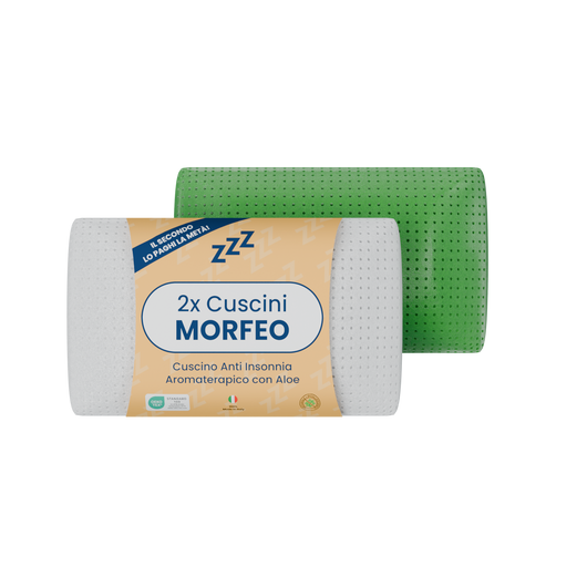 Coppia | Cuscino Anti-Insonnia Aromaterapico con Aloe Rinfrescante - Morfeo - 72x42x52cm