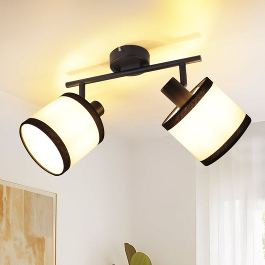 ZMH Faretto da soffitto neri 2 luci E14 LED tessuto per corridoio senza lampadina