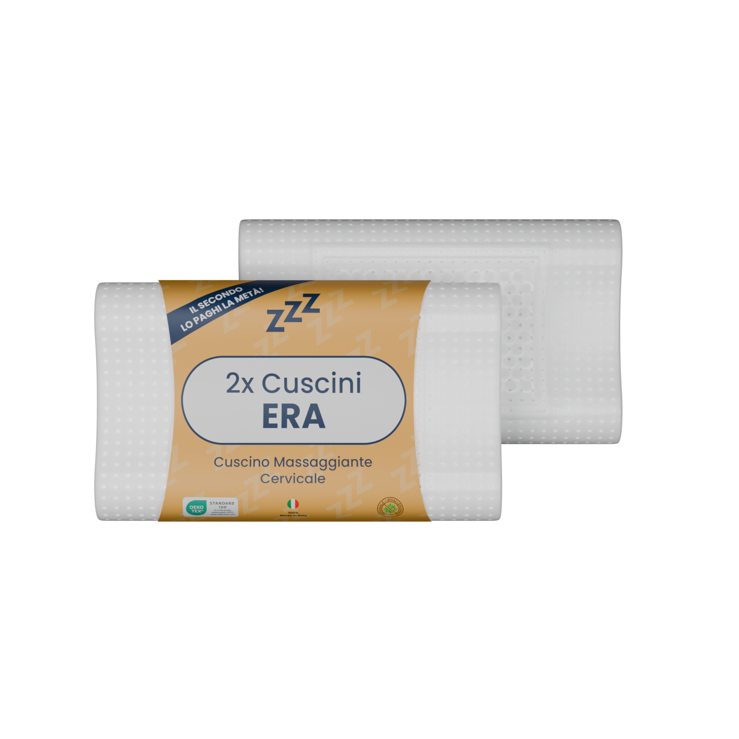 Coppia | Cuscino - Massaggiante - Cervicale - Stop al Dolore - Era - 72x42x10/8/9cm