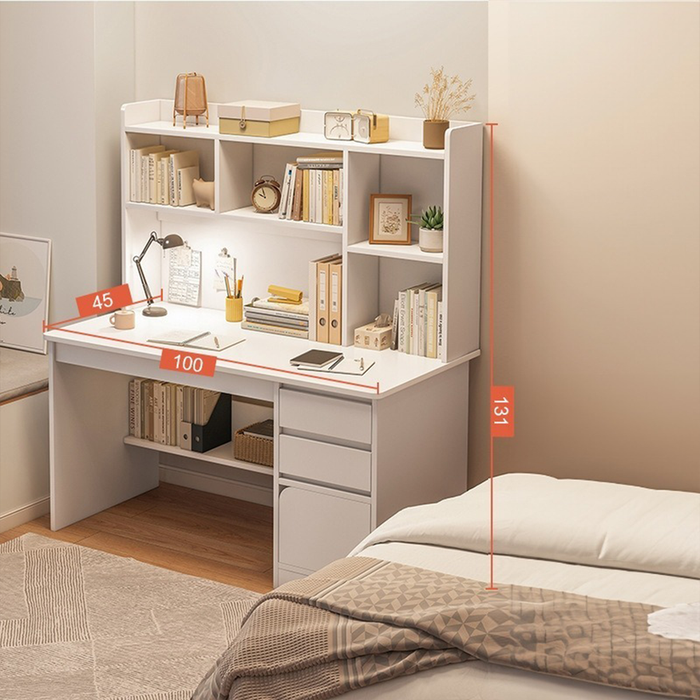 Scrivania Bianca 100x45x131 cm Perfetta per Computer