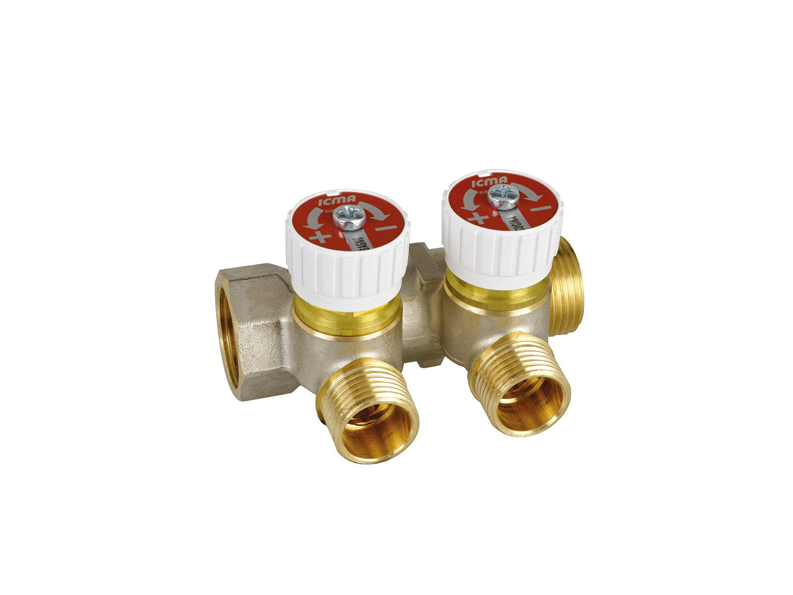 Collettore Semplice 2 Vie 3/4” ICMA Art.227 Con Valvole Di Intercettazione
