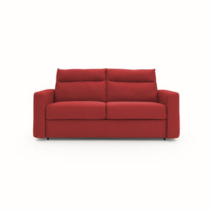 Cupido Divano letto con morbido schienale alto in tessuto impermeabile simil cotone T13 202 cm (mat. 140x197) rosso