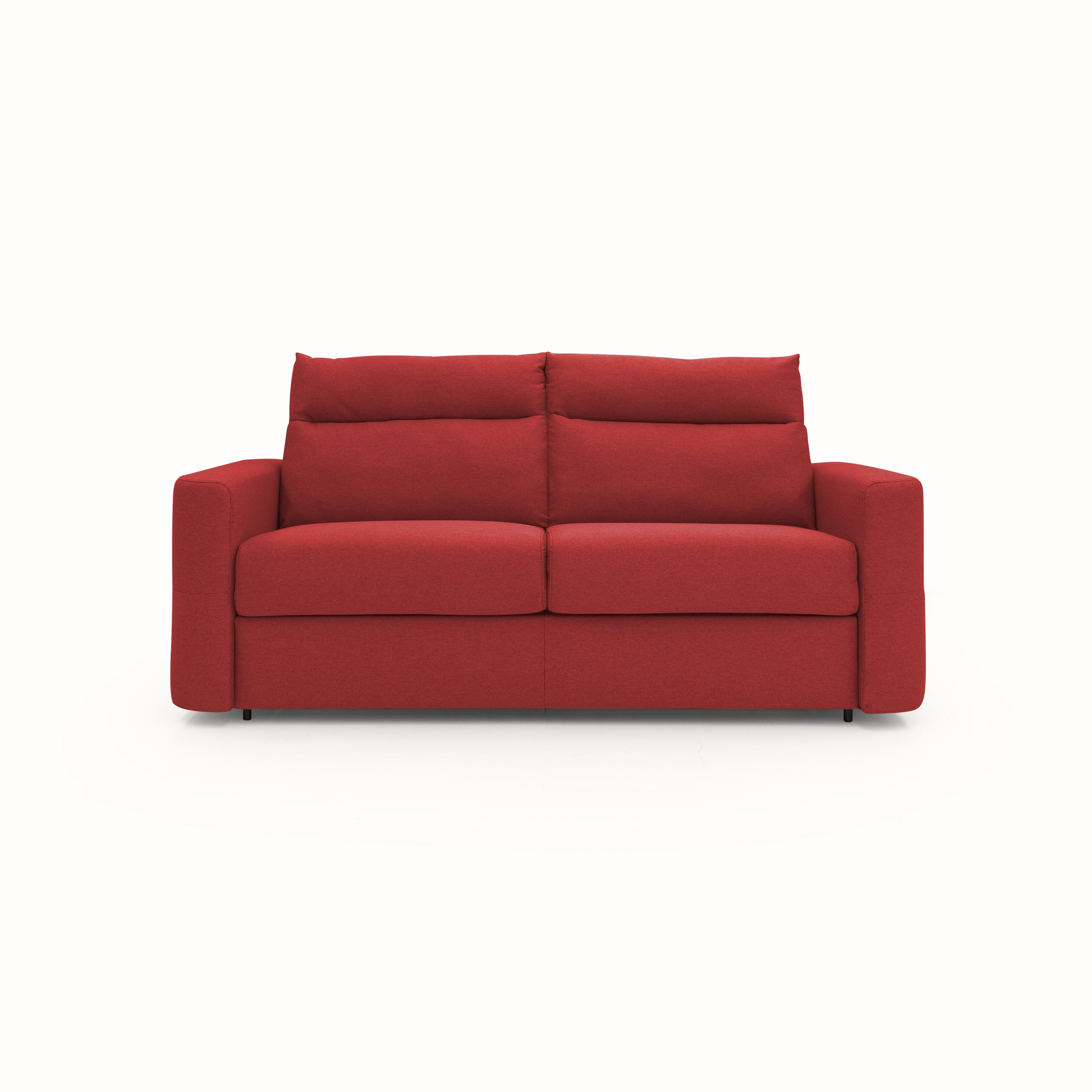 Cupido Divano letto con morbido schienale alto in tessuto impermeabile simil cotone T13 202 cm (mat. 140x197) rosso
